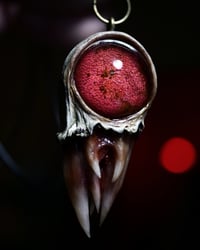 Image 17 of Crimson Oracle Snaggletooth Pendant OOAK