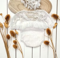 Image 1 of Sitter girls bodysuit - Lara | white | 9-12 months | cake smash