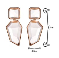 Image 5 of Clear Chunky Stone Statement Earrings