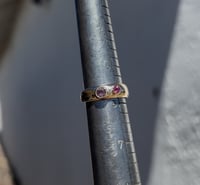 Image 2 of 14K GOLD ORBIT BAND AMETHYST + RUBY 