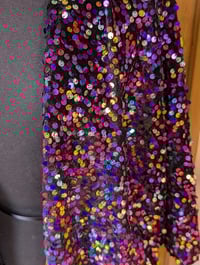 Image 3 of Black velvet Purple sequin kimono