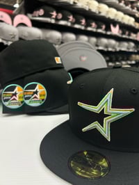 Image 3 of New Era 59Fifty Black Triple Tone Star Sea Foam Mettalic Silver 