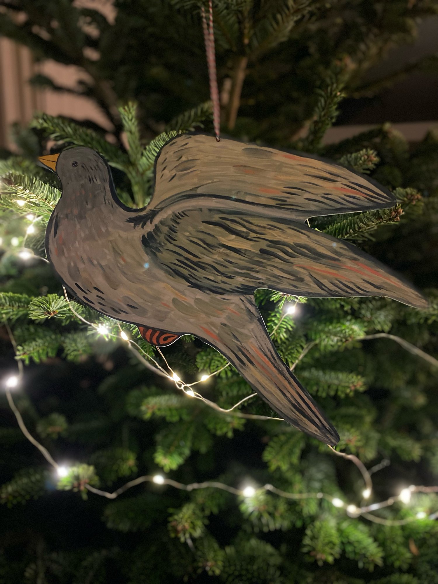 Image of Large painted wooden bird A