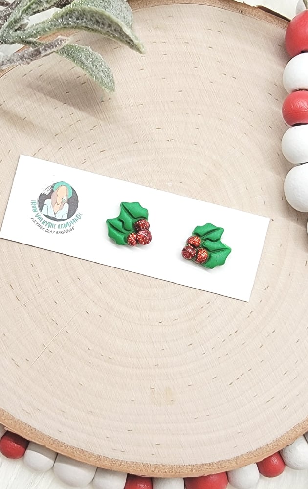 Image of Holly Berry Studs