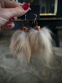 Copper Cap Coyote Fur Earrings