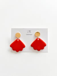 Paire de boucles d'oreilles céramique COSAT orange sanguine