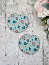 Image 1 of Donut Coffee Car Coasters - 2 pack
