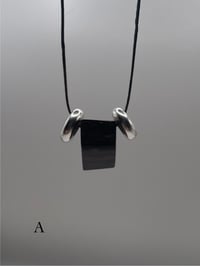 Image 3 of Sterling Silver & Ebony Bead Cord Necklace