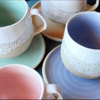Image 1 of Tazas de desayuno  Blanco, Color y Oro
