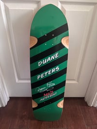 Image 1 of DUANE PETERS SKATERBUILT DECK grn/blk stripe signed