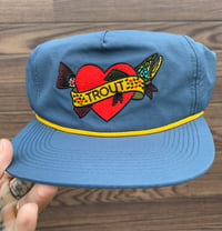 Image 2 of Smokey Grey Trout Heart Unstructured Five Panel Hat