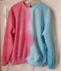 Image 4 of BLUE +PINK SWEATER Hand Dyed tiedye