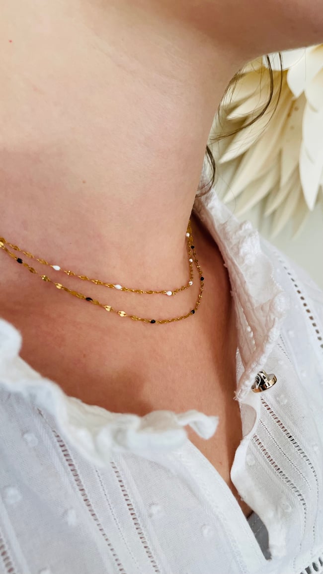 Perles Petite Chaine En Or MADELEINE Collier Chaîne Très Fine