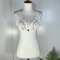 Image 3 of FOR LOVE AND LEMONS white and beige skivvies hook front bralette