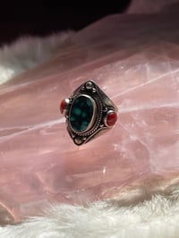 Image 2 of Turquoise coral ring 