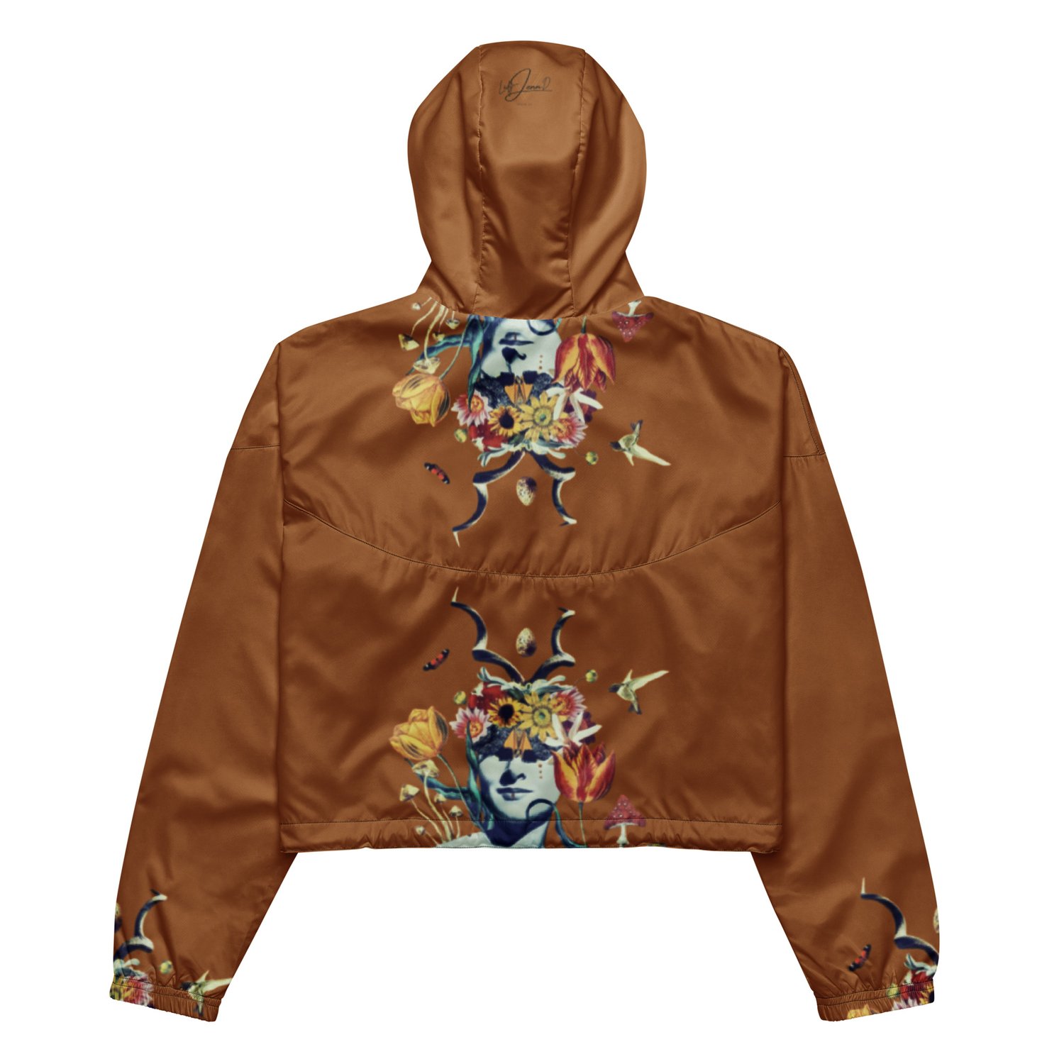 Image of She Dwells in the Garden of Earthy Delights - Women’s Cropped Windbreaker