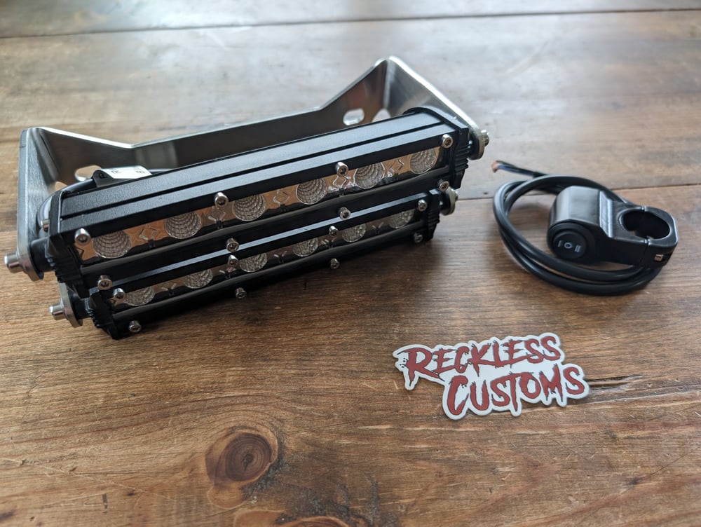 Honda Ruckus / Chuckus Double Headlight Bracket and Double 7" LED Bar