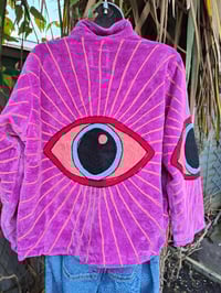 Image 6 of Wanderlust - Velvet evil eye protection jacket - Hot pink 6-12uk