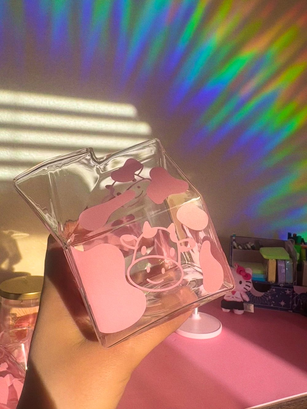 Glass Strawberry Milk Cartons