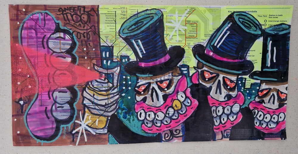 Top Hat trio (London Souvenir Tube map) 