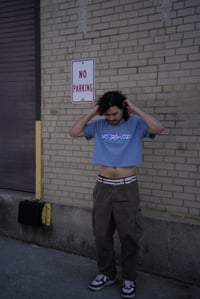 Image 2 of Blue Crop Top