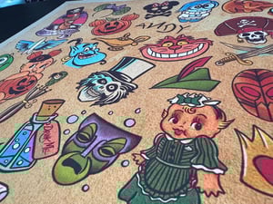 Image of Disney Inspired Traditional Tattoo Flash Sheet: D15 11x14