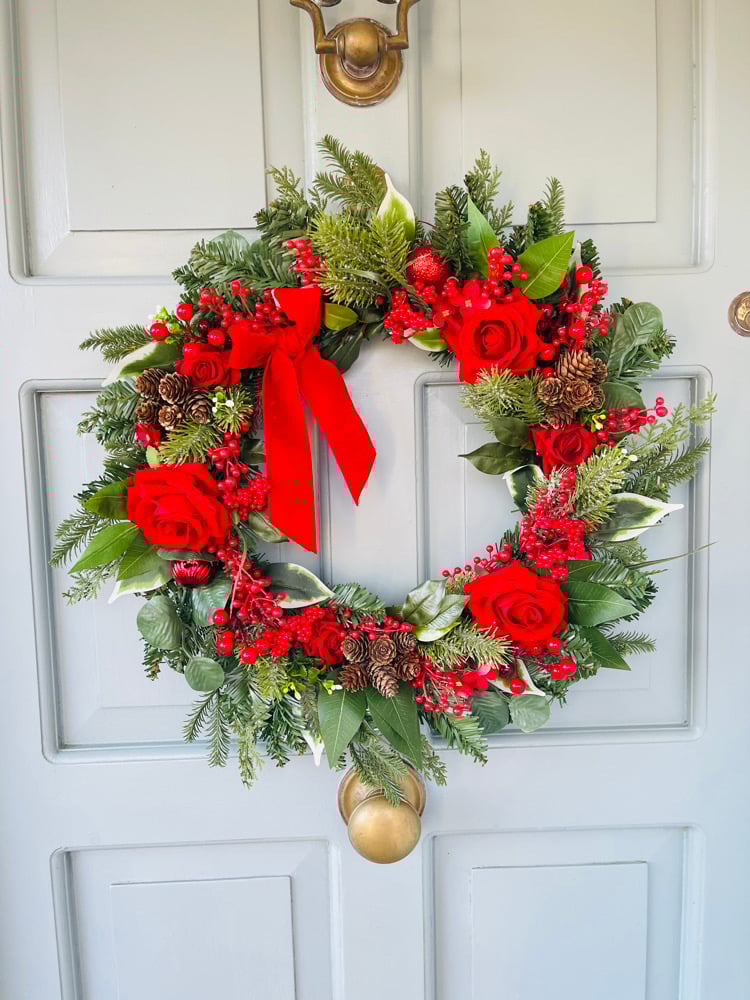 Image of 50cm Poinsettia with side bow 