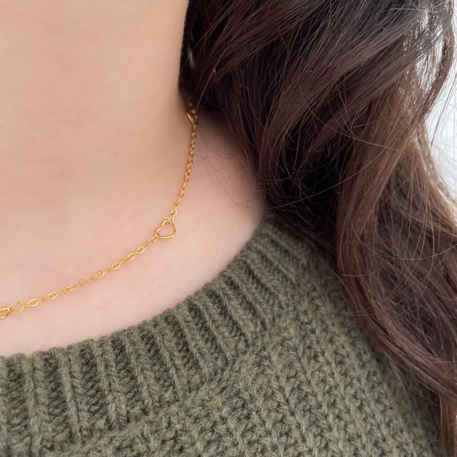 VALENTINE | Collier maille cœurs acier inoxydable