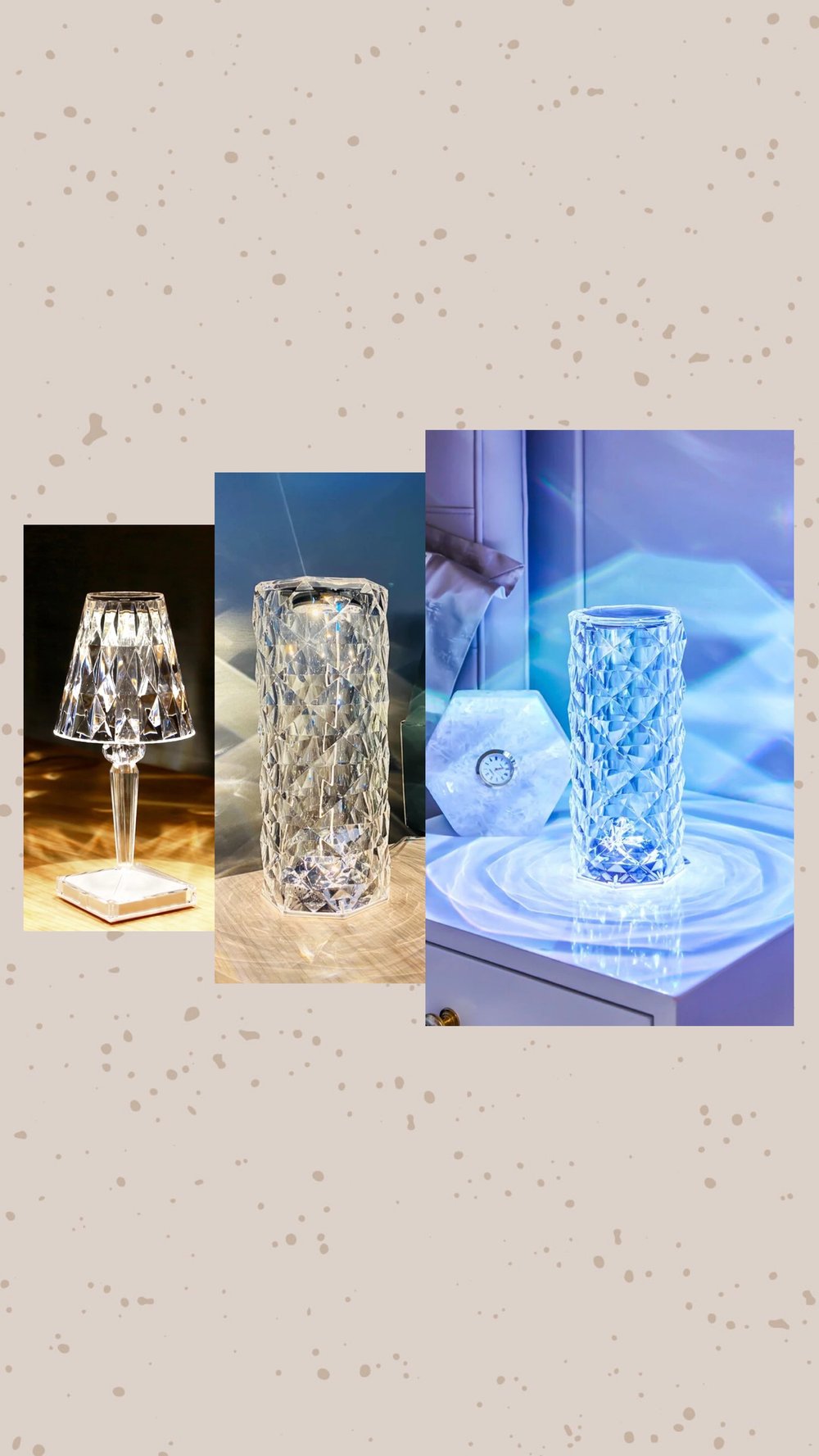 Image of Crystal Diamond Table Lamp