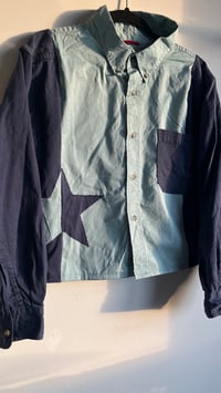 Image 2 of M/L - blue Star long sleeve buttonup 1 