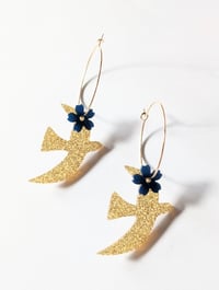 Image 2 of Boucles d'oreilles colombes glitter
