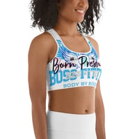 Image 3 of BOSSFITTED Baby Blue and White Born Pressure Sports Bra