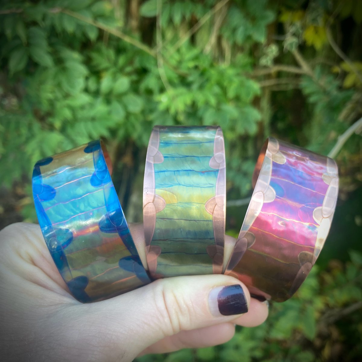 Flame Painted Copper Cuff Bracelet