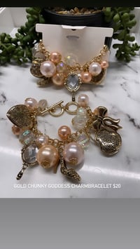 Gold chunky Goddess charm bracelet 
