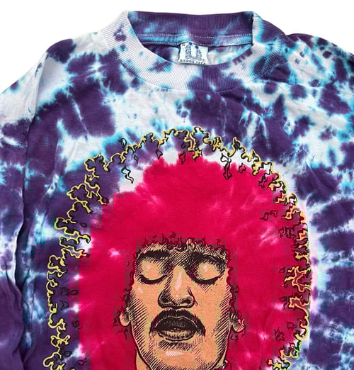 Image of 90s ‘Tune In’ Tie dye rave longsleeve T shirt Size L-XL