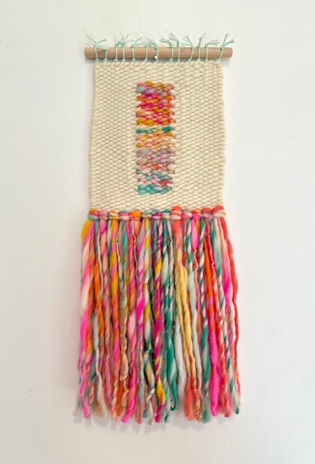 Sunset cosmos. Woven wall. hanging. 