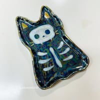 Image 2 of Large Skeleton Ghost Cat Trinket Dish (5.4 inches length)