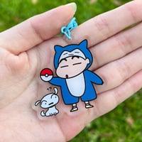 Crayon Shin Chan x Snorlax Keychain