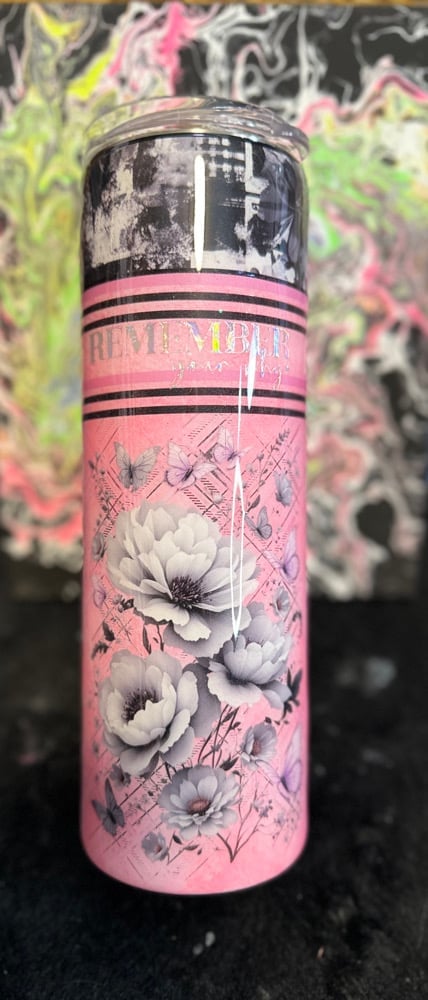 Image of 30oz Pink/Grey Floral Remeber