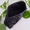 Black damask makeup or pencil case