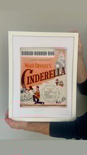 Image of Cinderella c1949, framed vintage sheet music of  'Bibbidi-Bobbidi-Boo'