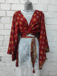 Image 5 of Stevie sari top with tassle-Rust 