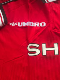 Image 4 of     Manchester United F.C. Classic Umbro Sharp Era Retro Shirt