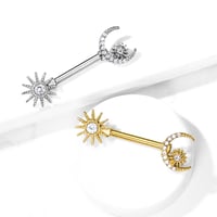 Image 2 of Sun & Moon Nipple Ring