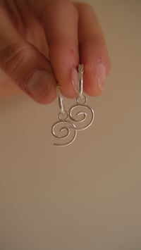 Image 3 of Silver Spiral Hoops