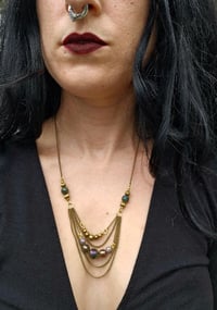 Image 4 of Indian Agate and Brass Smaller Chain Necklace 