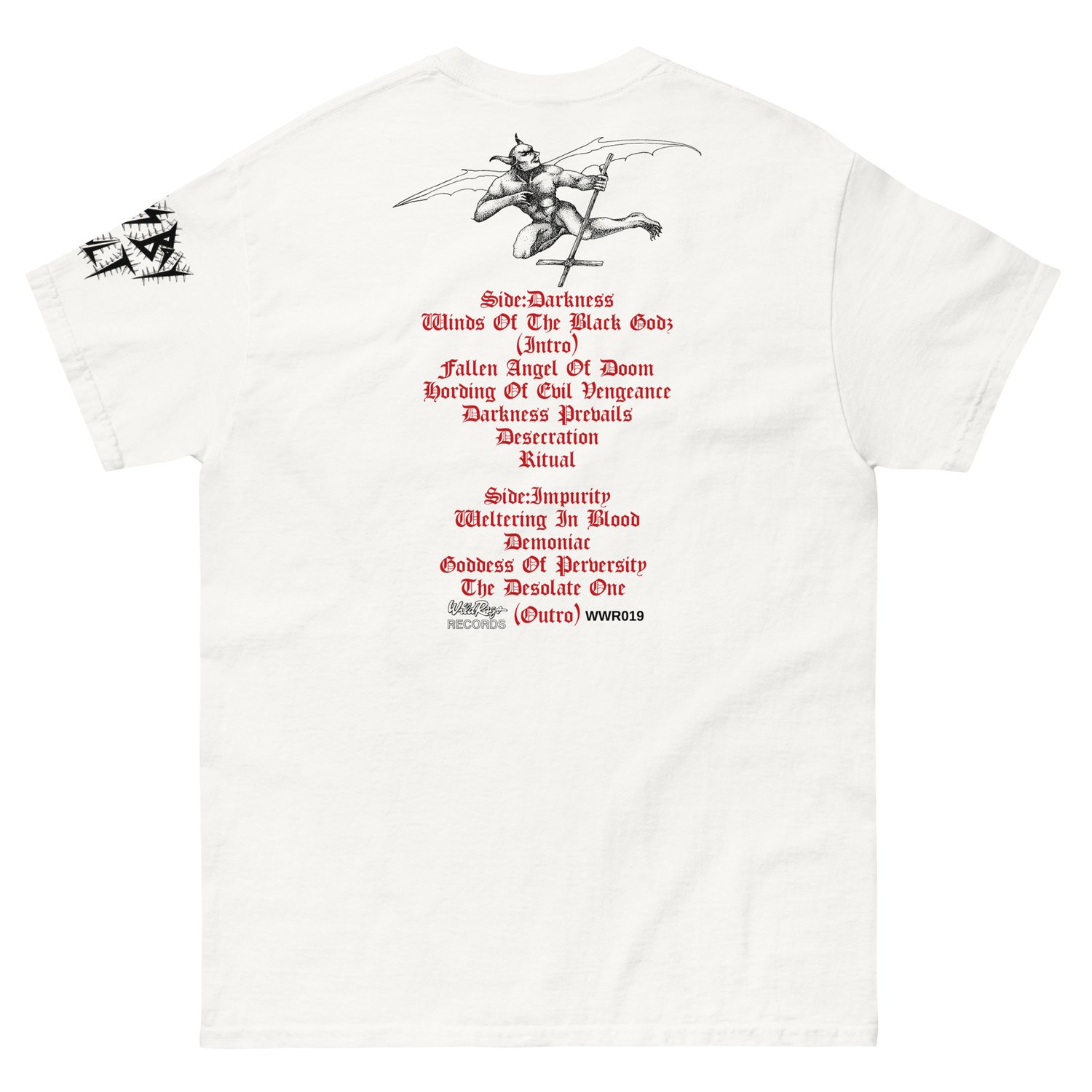 Image of Blasphemy "Wild Rags" Throwback White T-Shirt