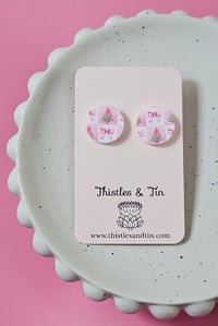 Image 2 of Printed Christmas Studs - SKU 588