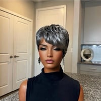 Image 1 of Derra Short Silver Pixie Wig - Modern Women Hair