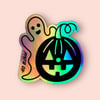Pumpkin & Ghost Holographic Sticker